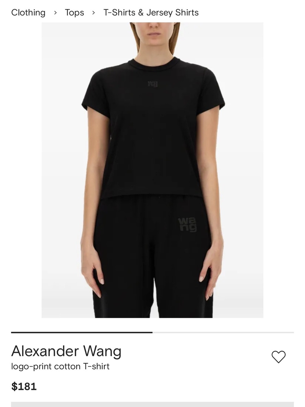 Alexander Wang Black Logo-Print Short Sleeve Tee